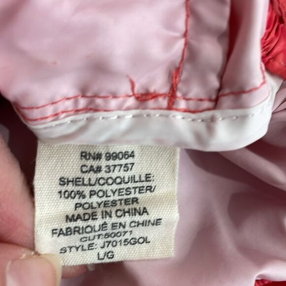 Billabong Red-Orange Women’s Large Belt Pack Windbreaker Jacket In A Bag Hooded - Picture 7 of 9